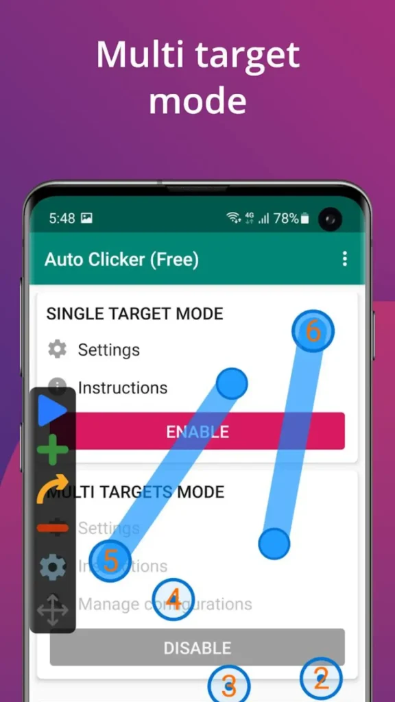 Auto Clicker-Multi target mode