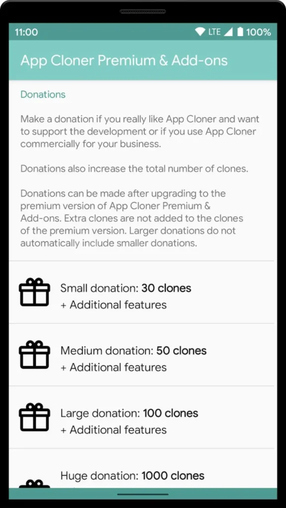 App Cloner premium feature